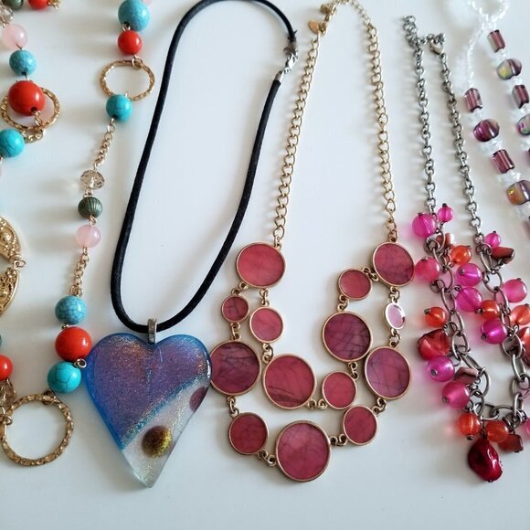 Mixit Pink Necklaces Lot of 5 Heart Beads - Picture 4 of 7